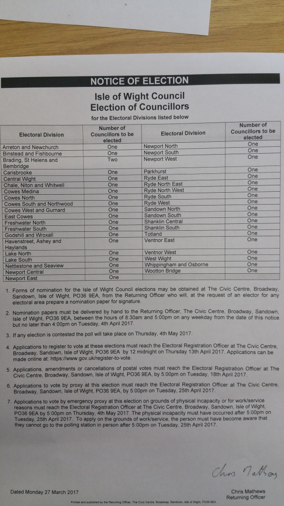 IOW Council Election